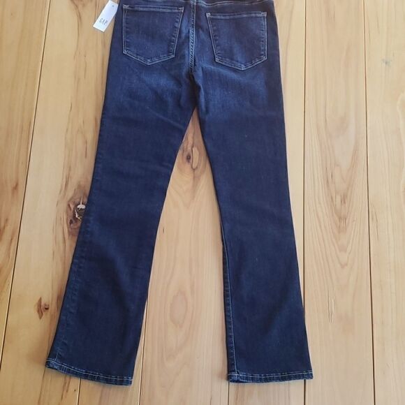 GAP CROP KICK STRETCH MID-RISE DARK WASH JEANS, SIZE 0/25 - NEW - Picture 9 of 11